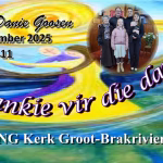 Afskeidspreek by demissie -Danie Goosen Dankie vir die dans Sondag NG Kerk Groot-Brakrivier