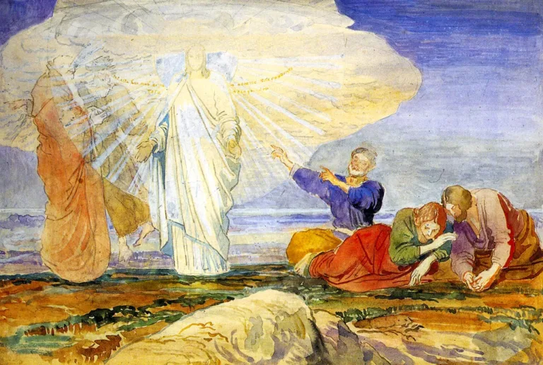 Die verheerliking van Christus Transfiguration - Public Domain