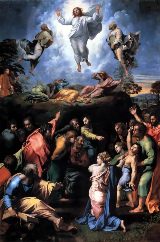 Die verheerliking van Christus Transfiguration - Public Domain