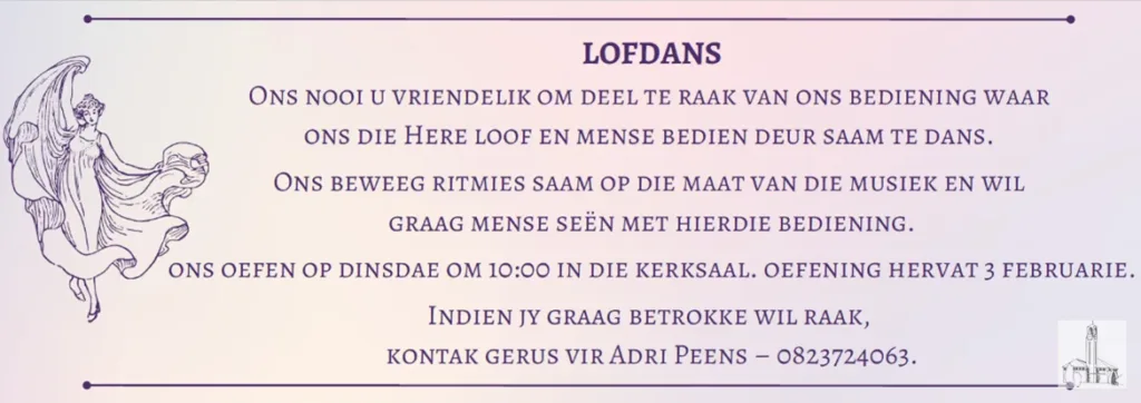 Lofdanse Bediening NGK Groot-Brakrivier