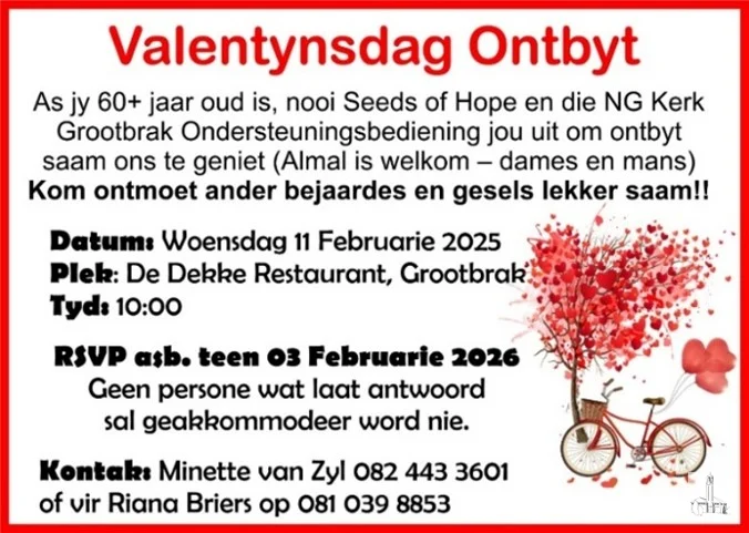 Valentynsontbyt - Ondersteuningsbediening NGK Groot-Brakrivier