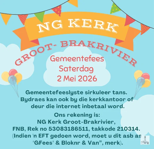 Gemeentefees 2 Mei 2026 NG Kerk Groot-Brakrivier