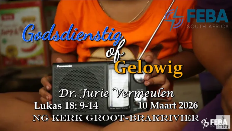 Dr. Jurie Vermeulen vertel ons meer oor wat die werk is wat Feba Radio reg oor die wêreld doen. Sondagaand om 17:00, tydens LEEFKerk, sal dr. Jurie Vermeulen verder aan die woord wees om vir ons meer te vertel van die werk wat gedoen word. Kom kuier gerus saam!