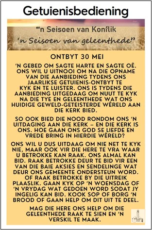 Getuienisbedining ontbyt Dankie NG Kerk Groot-Brakrivier