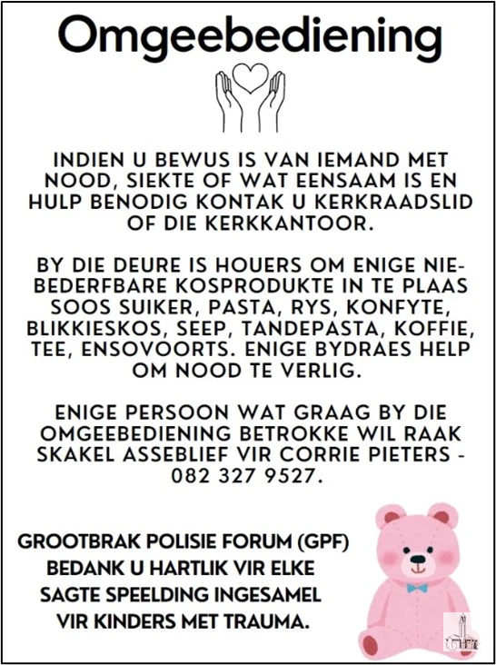 Omgeebedieining NG Kerk Groot-Brakrivier