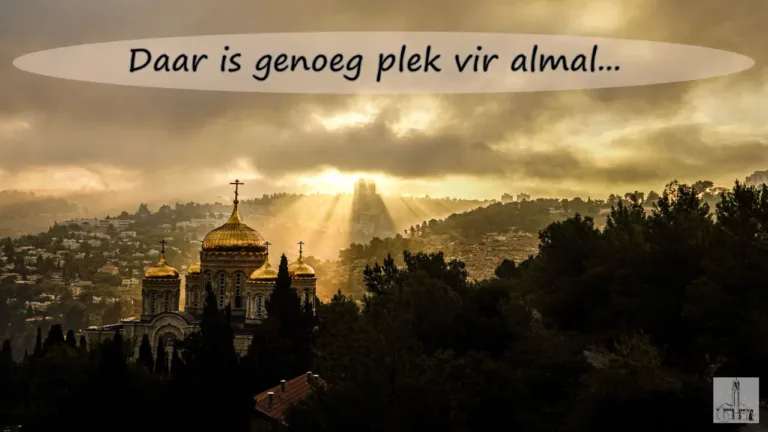 Stof tot nadenke: Daar is plek vir almal…