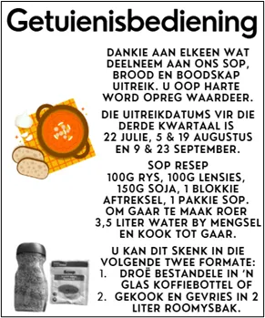 Getuienisbediening Julie 2026