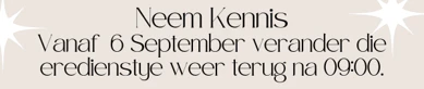 Eredienstye vir 2026 SEPT - MEI NG Kerk Groot-Brakrivier