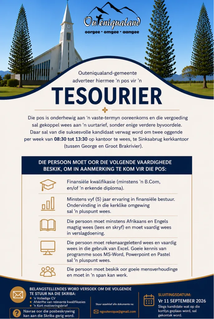 Tesourier Outeniqualand NG Kerk NG Kerk Groot-Brakrivier