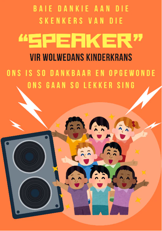 Wolwedans Kinderkrans Dankie vir die Speaker NG Kerk Groot-Brakrivier