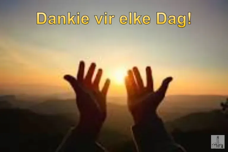 Stof tot nadenke: “Dankie vir elke Dag!”