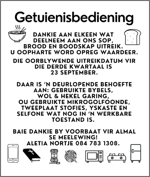 Getuienisbediening NG Kerk Groot-Brakrivier