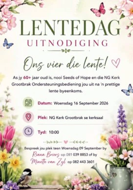 Lentedag viering Ondersteuningsbediening NG Kerk Groot-Brakrivier