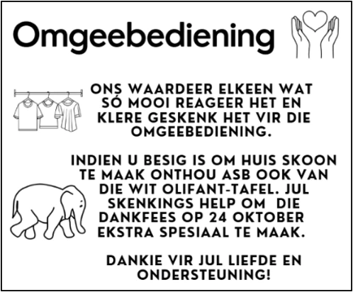 Omgeebediening Dankie vir klere NG Kerk Groot-Brakrivier