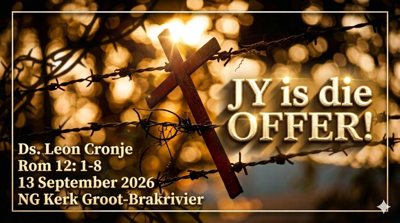 Jy is die Offer Sondag 13 September Erediens Ds Leon Cronje NG Kerk Groot-Brakrivier