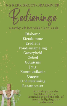 Bedieninge NG Kerk Groot-Brakrivier