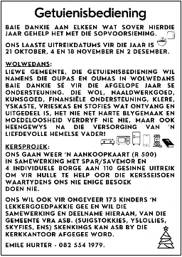 Getuienisbediening NG Kerk Groot-Brakrivier